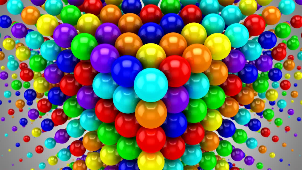 las esferas formaron una onda en el espacio