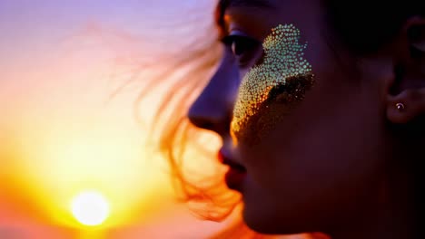 el retrato del atardecer dorado
