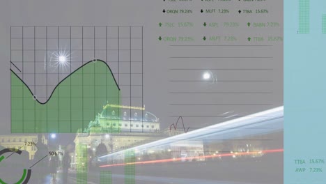 Animación-Del-Procesamiento-De-Datos-Financieros-Sobre-El-Paisaje-Urbano