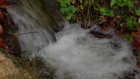 stunning waterfall on small stream flowing between rocks and vegetation