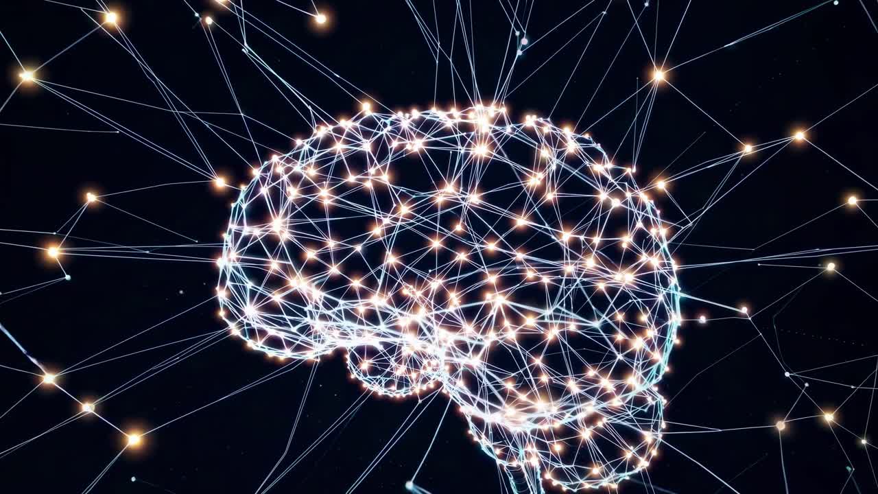 Abstract Representation of a Brain with Neural Connections