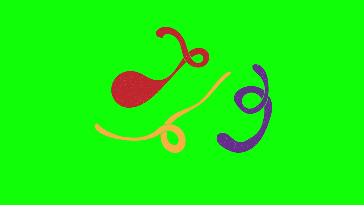 코로나 바이러스 손으로 그려진 녹색 화면: 떠다니는 루프 애니메이션