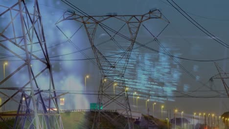Animation-of-data-processing-over-electricity-pylons