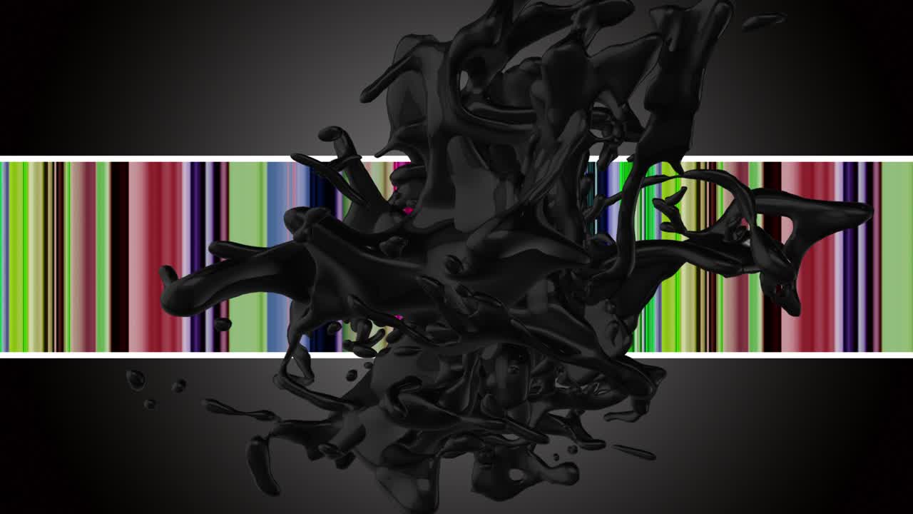 Fantastic animation with abstract 3D object and color changing stripes in slow motion, 4096x2304 loop 4K