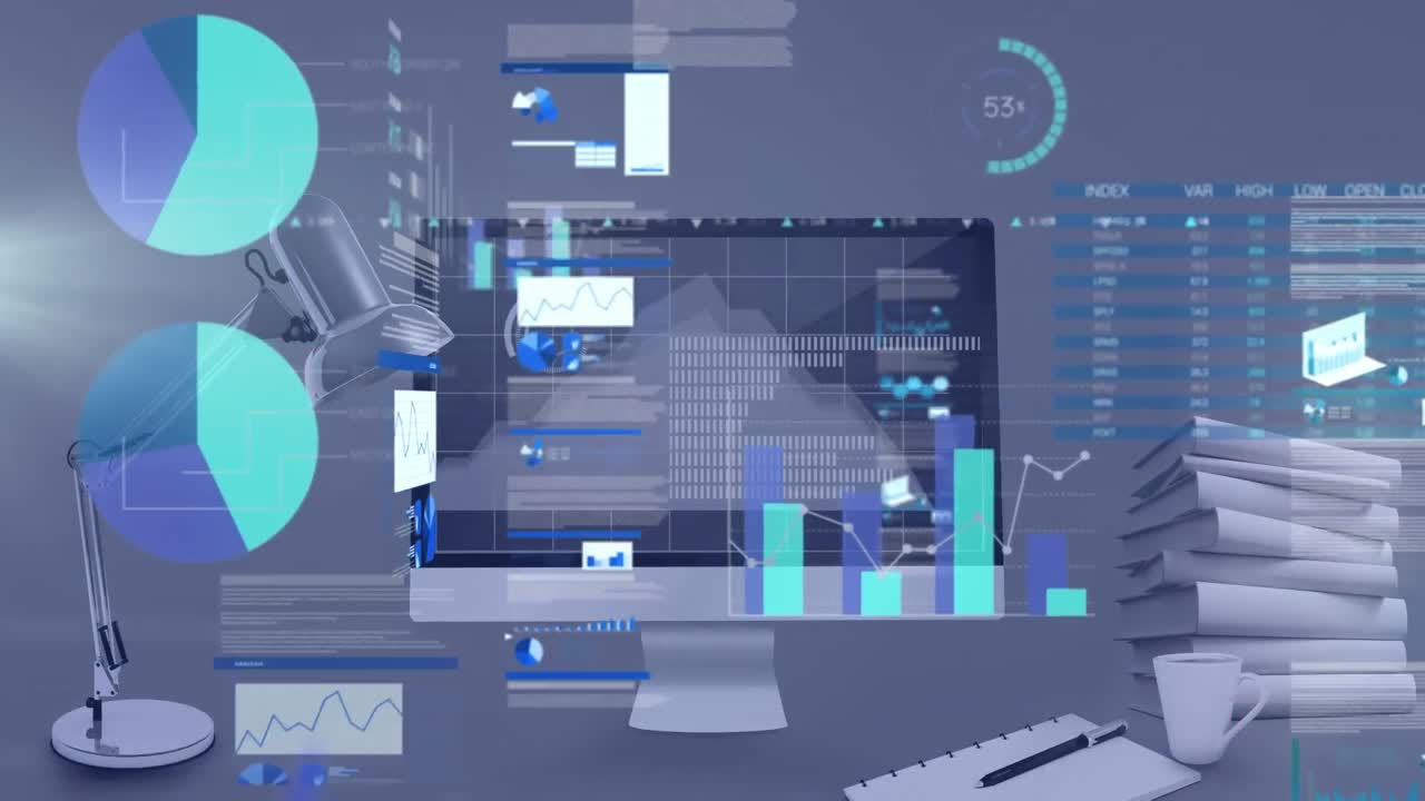 Animation of data processing over office