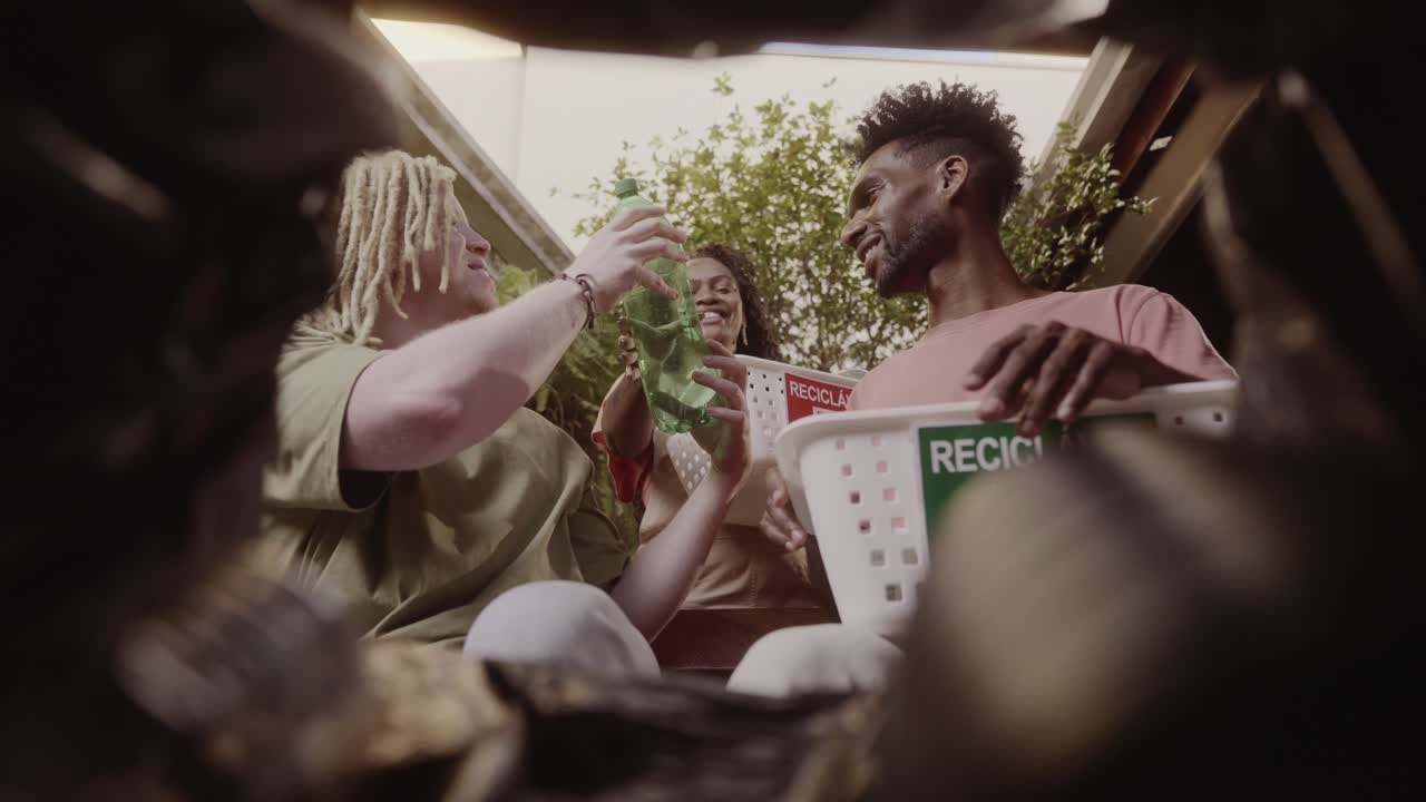 Friends Sorting Recyclables