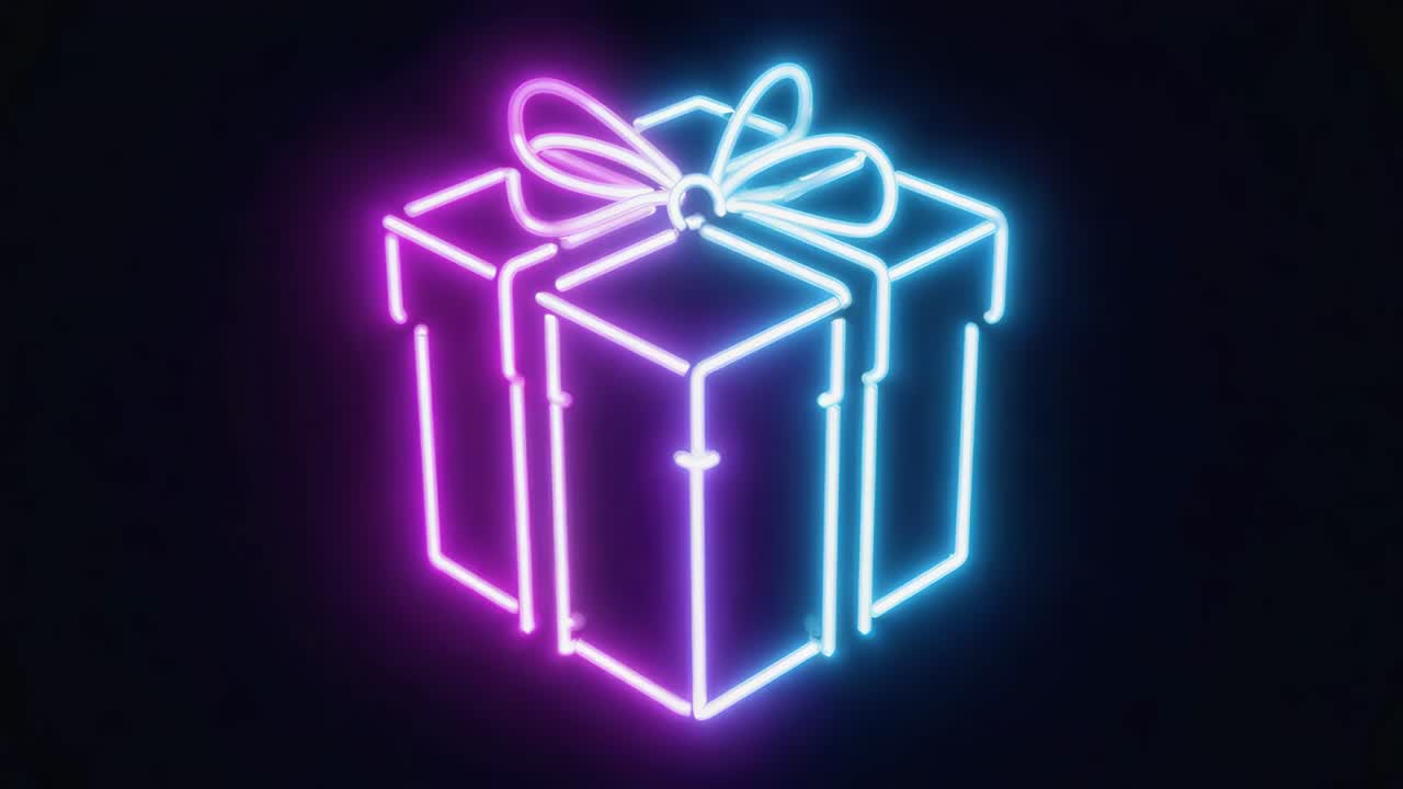 Scatola regalo al neon