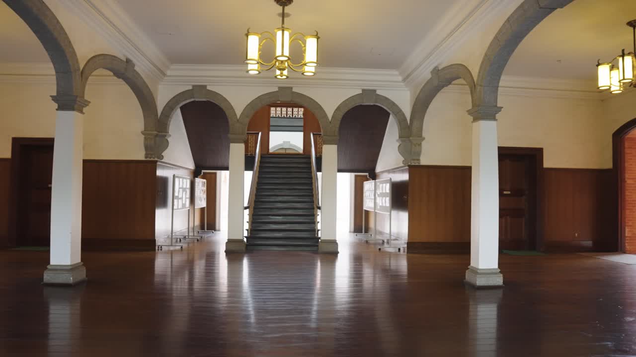 Wooden Entrance Hall of Etajima Officer Candidate School, Hiroshima Japan