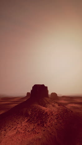 Desert landscape with rock outcropping