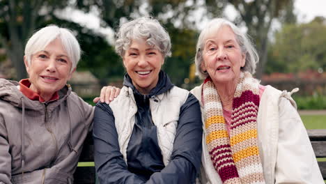 Senior,-Mujeres-Y-Amigos-Se-Ríen-En-El-Parque-Con-Cara