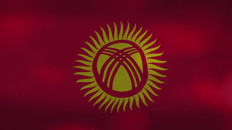 La-Bandera-Ondeante-Nacional-De-Kirguistán