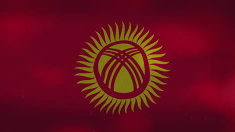 the kyrgyzstan national waving flag