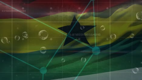 animation of flag of ghana over data processing