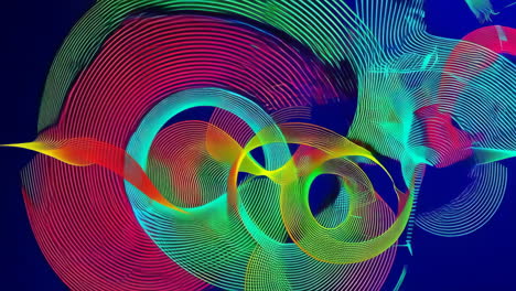 vibrant abstract flowing lines on dark blue background
