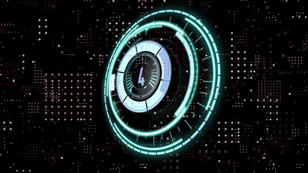 animación de la exploración del alcance sobre puntos blancos sobre fondo negro