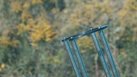 clay pigeons loaded into clay pigeon launcher for outdoor target practice
