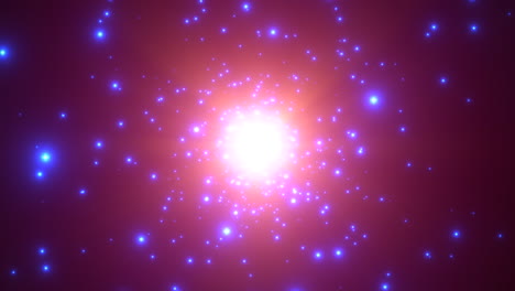 motion blue particles and stars in galaxy 7