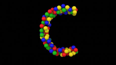 toy ball animation themed font  letter c