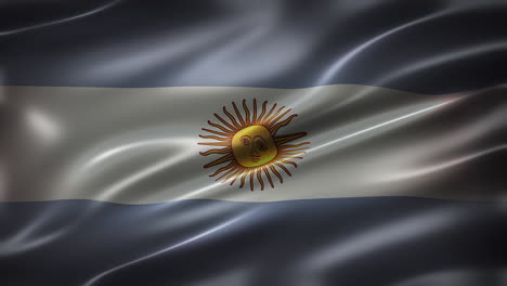bandera nacional de la república argentina, vista frontal de marco completo, aleteando en el viento, realista con un aspecto y sensación cinematográfica, y elegante textura sedosa