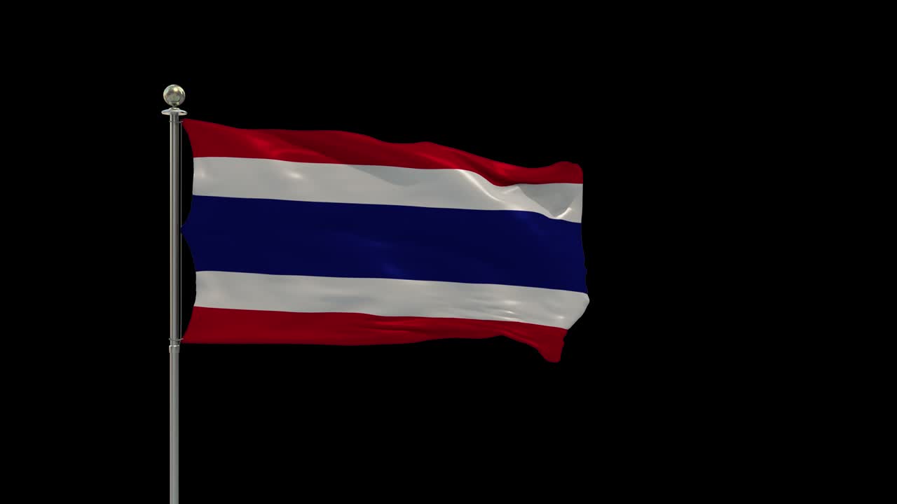 Thailand  Various Of Flags Waving National Flag On Pole, Table Flag