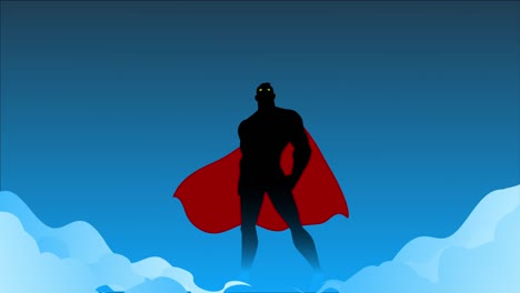 loopable superhero silhouette in a smoke silhouette animation video