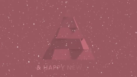 animación del texto de feliz navidad sobre la nieve que cae