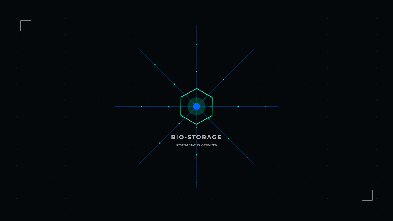 Futuristic Bio-Storage System Status Interface Animation