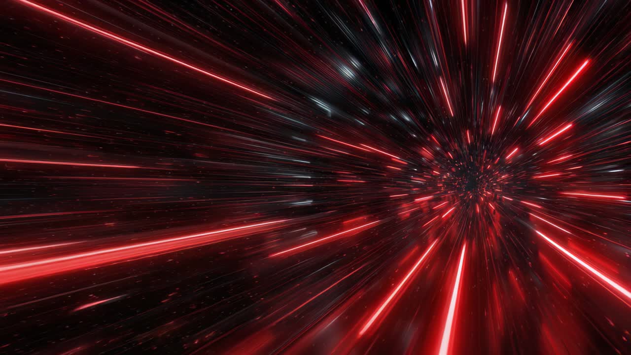 Dynamisk lysende tunnel, der bevæger sig gennem højteknologisk digitalt område