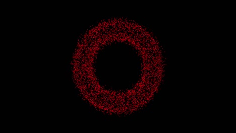 tecnología abstracta círculos rojos de puntos animados, círculos de partículas. modo de mezcla