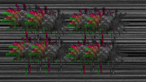 colorful and monochrome palm trees
