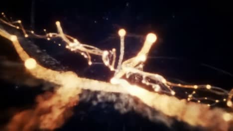 an ethereal journey through luminescent threads of light in a dark cosmic environment, capturing the beauty of celestial connections and energies