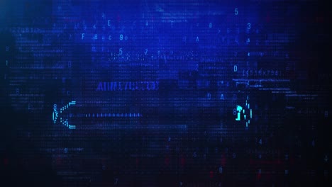 encrypted alert warning error message blinking on screen entering login and password on computer