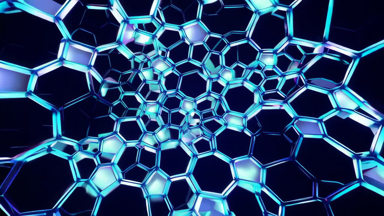 Abstract Glowing Hexagonal Pattern