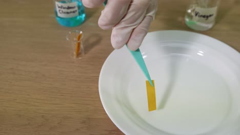 demonstrating ph testing using litmus paper