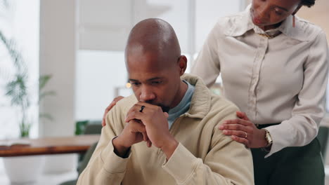 man receiving support from a compassionate friend
