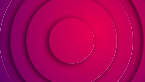 abstract 3d animation of circles in paper cut style. red looped background.