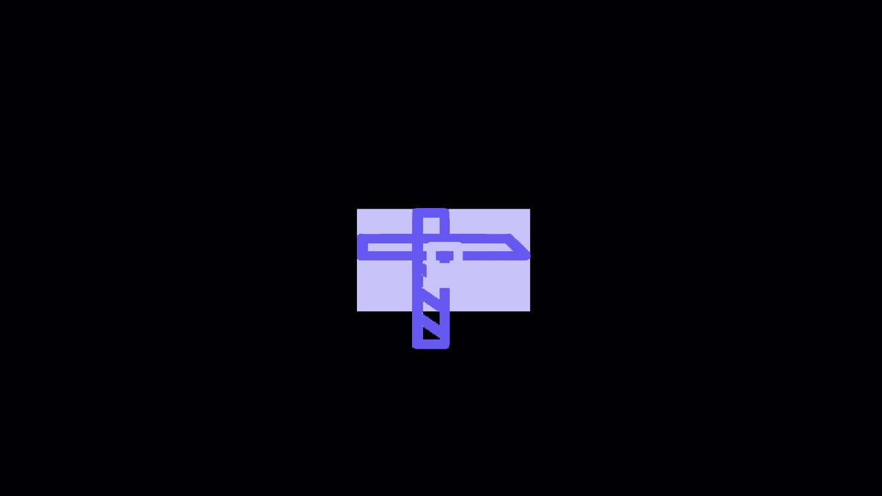 Animated Construction Crane Icon on Black Background