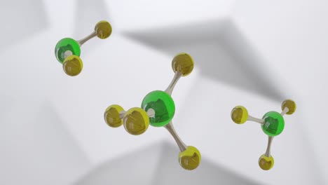 animation of micro of molecules models over grey background