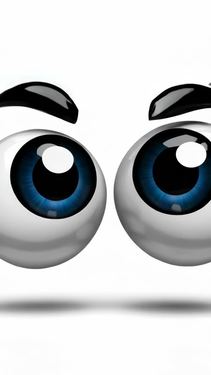 Olhos de Desenho Animado Expressivos com Íris Azuis