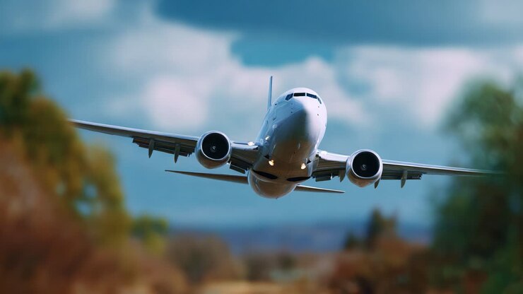 Avventura aerea: aereo jet dinamico immortalato in un volo maestoso sullo sfondo di un cielo stupendo, che mette in mostra meraviglie ingegneristiche e acrobazie aeree eleganti