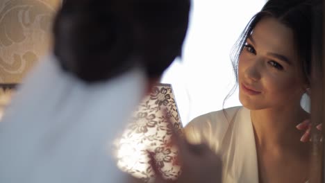 bride getting ready for her wedding day
