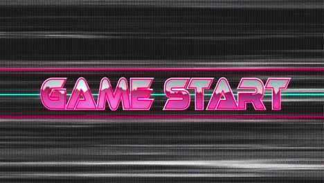 animation of game start text over light trails