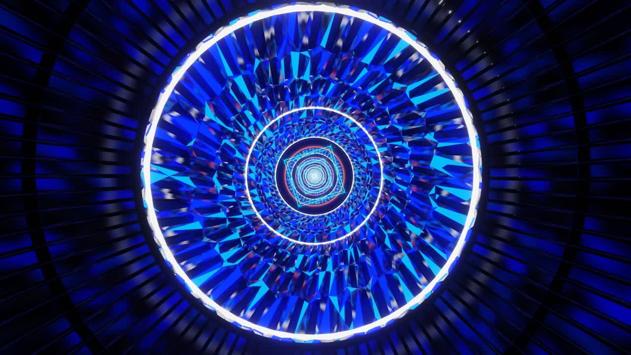 túnel futurista abstracto con luces de neón brillantes