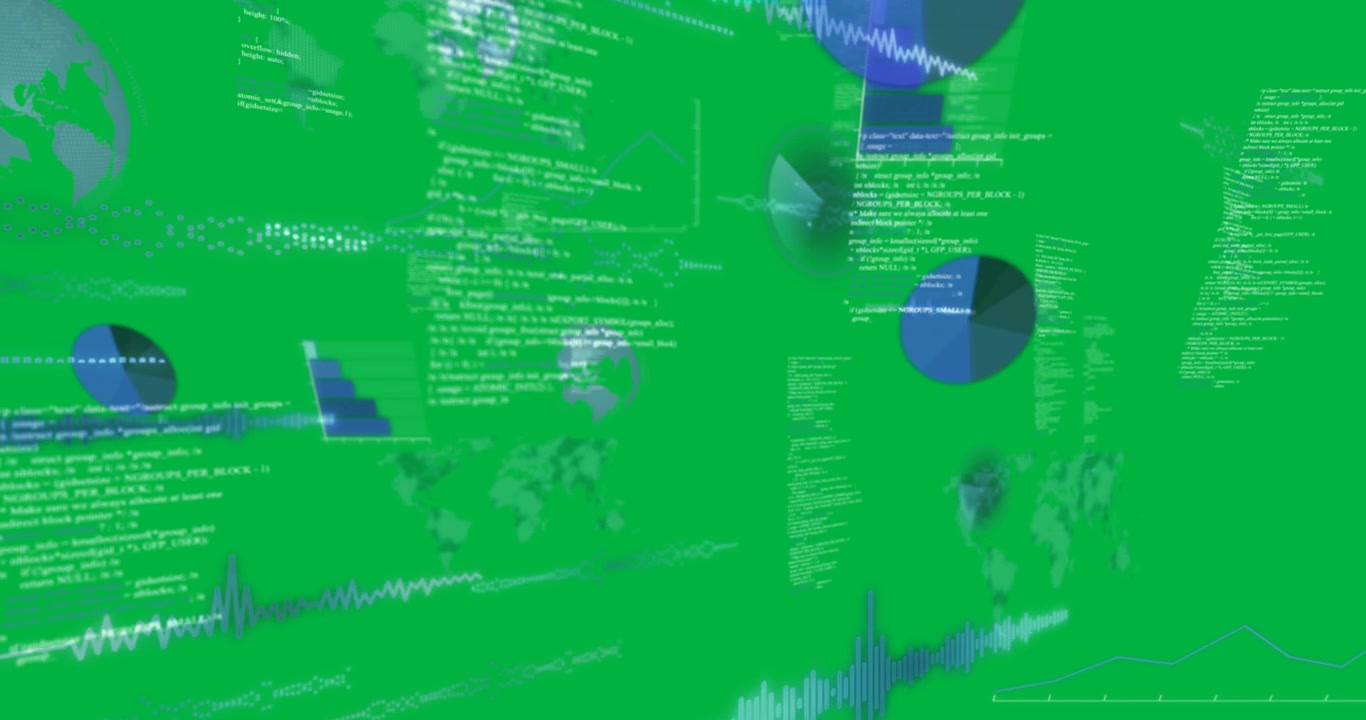 Digital Data Visualization and Global Analytics on Green Screen