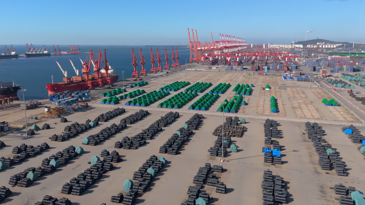 Global logistics, international trade, maritime transportation hubs. container ship import export business commercial port in deep sea load and unloading cargo by crane for distributing goods