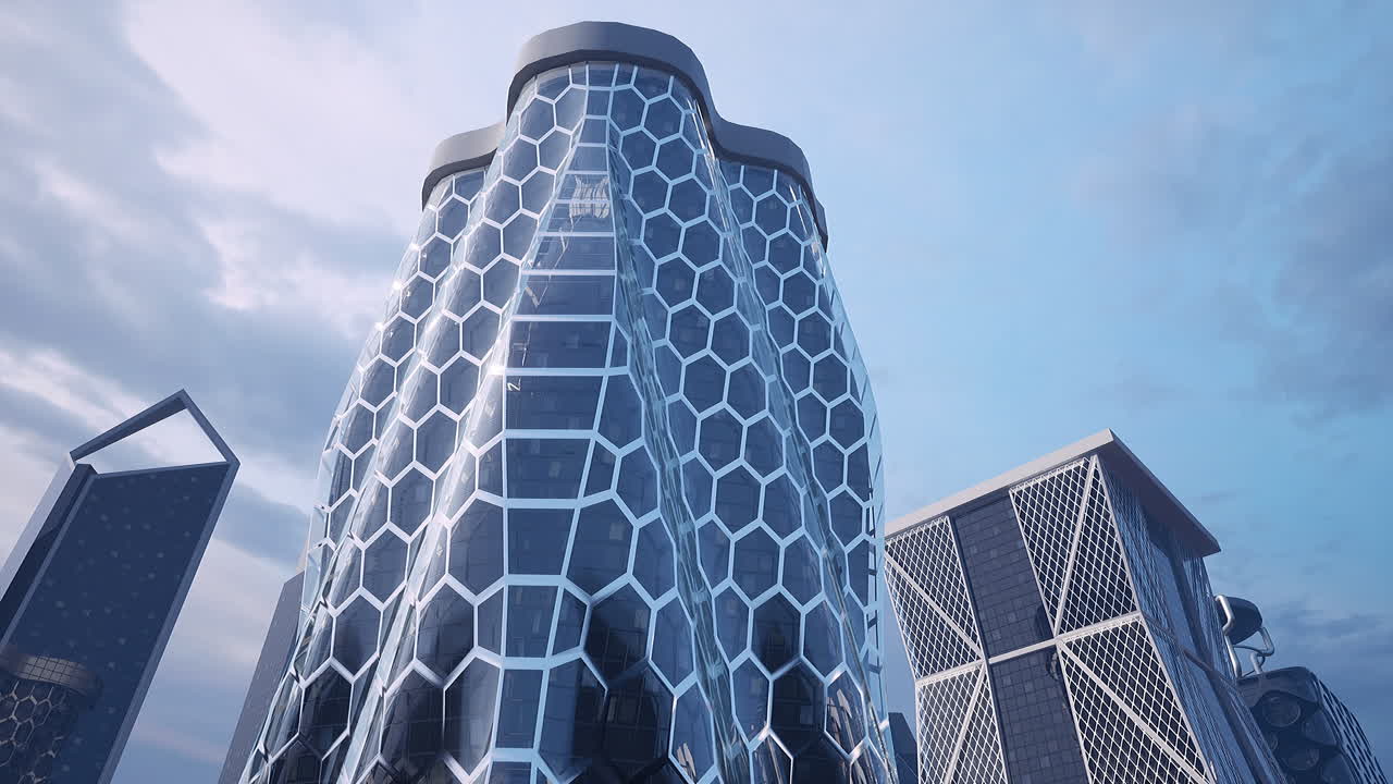 un rascacielos cubierto de ventanas