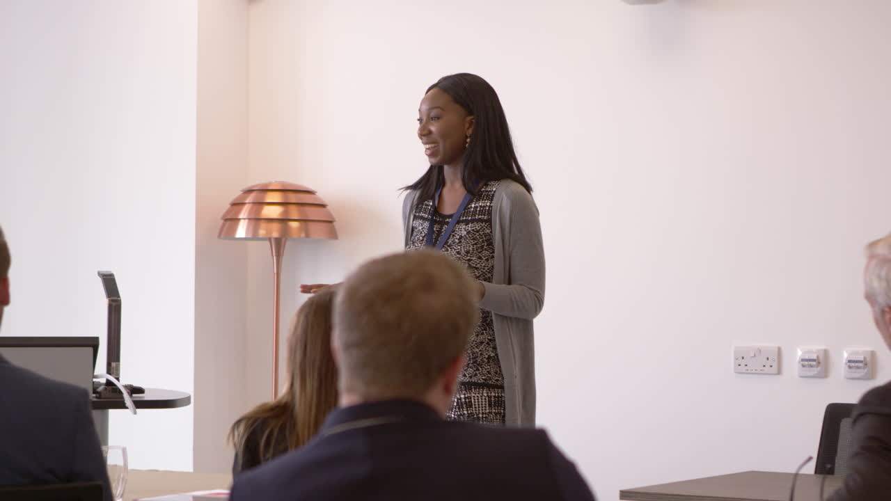 Businesswoman Making Presentation At Conference Shot On R3D