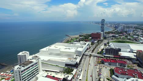 Aerial-View-Of-Boca-Del-Rio,-Veracruz-Commercial-Area