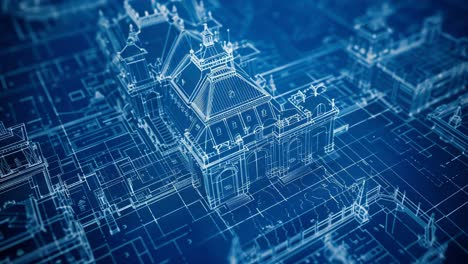architectural blueprint of a historical building