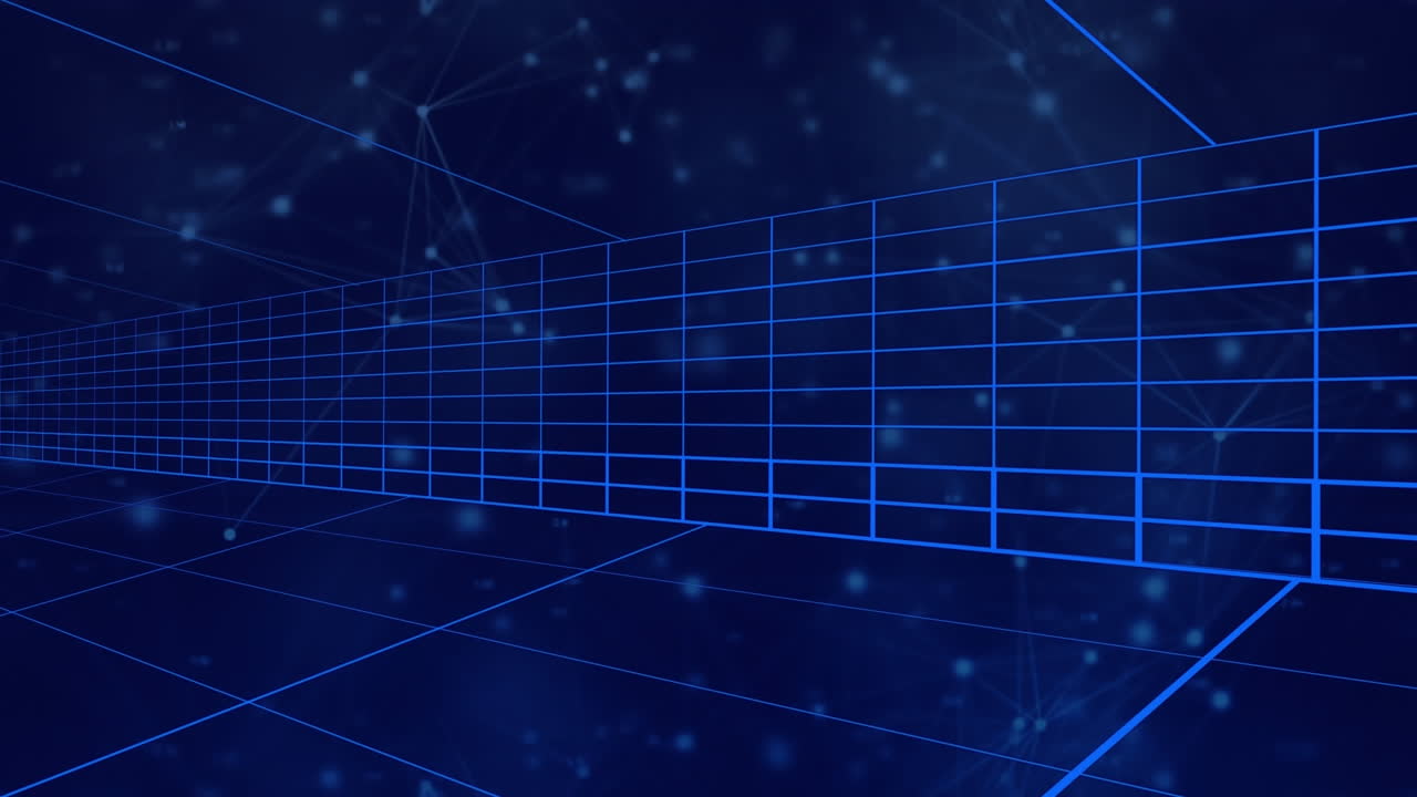 Moving grid lines on blue background